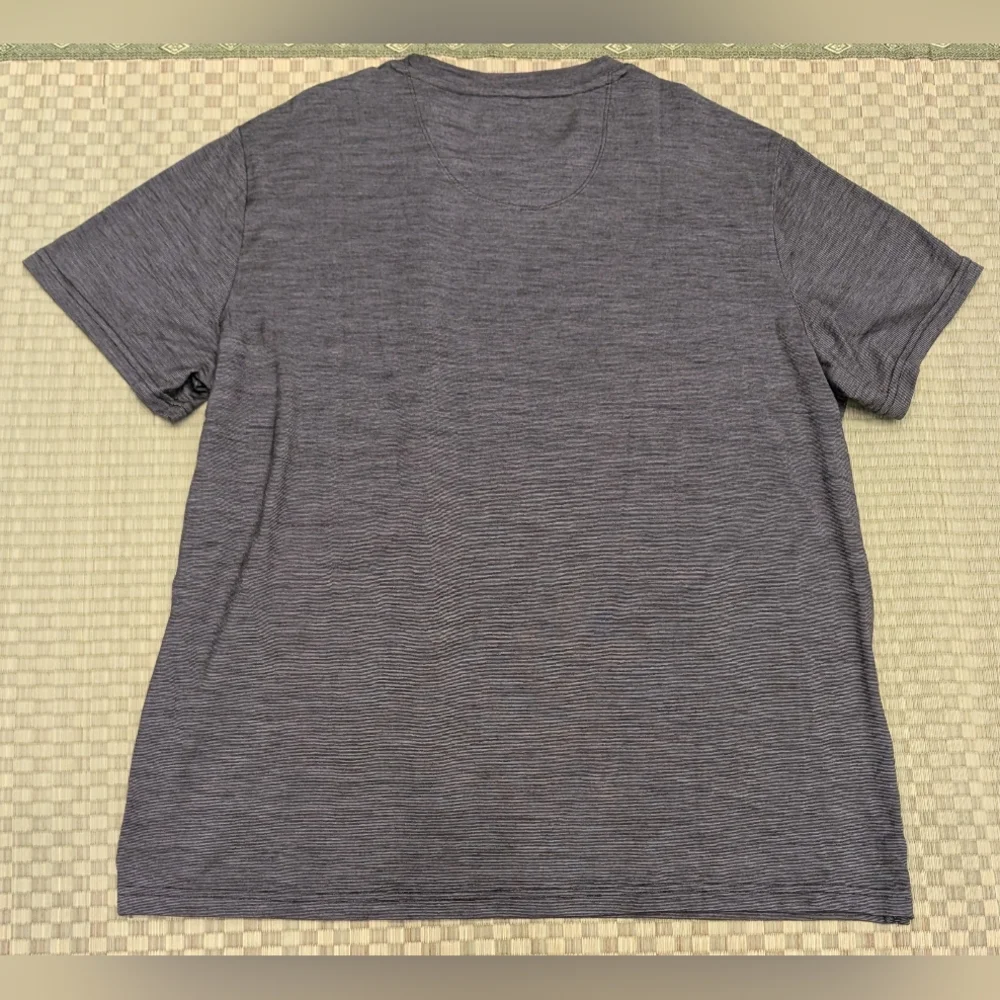 LNWOT Bombas Merino Wool/Tencel Striped T-shirt Gray Size XL - Picture 2 of 5